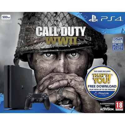 Sony playstation 4 500gb call of duty: wwii bundle (includes free download of that's you)