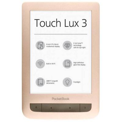 Ebook четец pocketbook touch lux 3 pb626(2), 6 инча, матово златист, pocket-book-pb6262-g