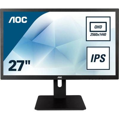 Монитор aoc q2775pqu 27 инча lcd led, ips, vga, dvi, mhl, hdmi, displayport, usb, speakers, черен, 12652