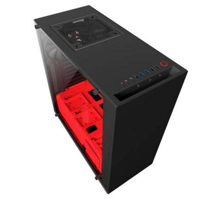 Кутия nzxt s340 elite black/red mid tower, nzxt-case-s340w-b4