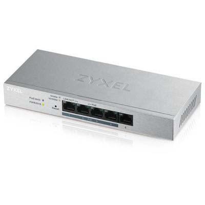 Комутатор zyxel gs1200-5hpv2, 5 port gigabit poe+ webmanaged switch, 4x poe, 60 watt, gs1200-5hpv2-eu0101f