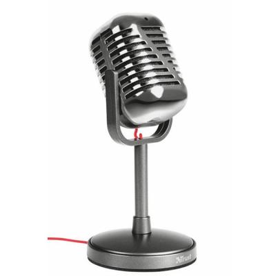 Микрофон trust elvii vintage microphone for pc and laptop, сребрист, 21670