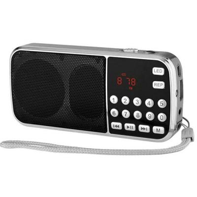 Портативно fm радио с mp3 плеър diva, черно, l-088