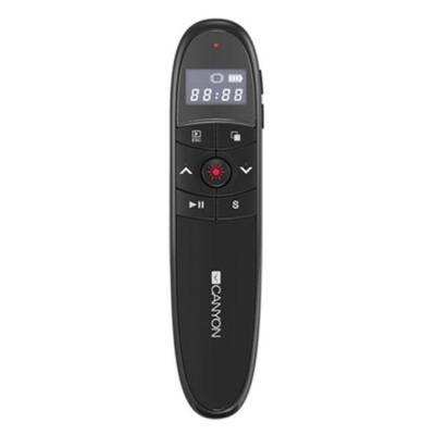 Мултимедийна показалка canyon 2.4ghz laser wireless presenter, red laser indicator, lcd display timer, black, черна, cns-cp03