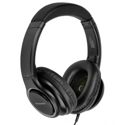 Слушалки panasonic rp-hd6me-k с микрофон и висока честота на дискретизация, hi res sound, черни