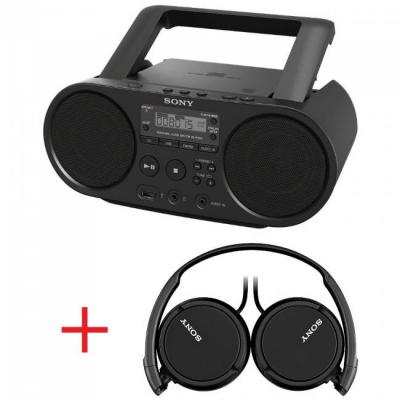 Cd плейър sony zs-ps50 cd player, black + sony headset mdr-zx110, black. zsps50x110bpi.ys