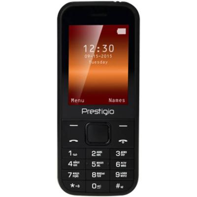 Мобилен телефон prestigio wize c1, dual sim, 2.4-инчов екран (240x320) lcd, 32mb+32mb, lithium ion 600mah, pfp1240duoblack