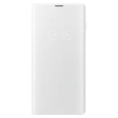 Оригинален калъф за samsung galaxy s10+ (g975) led view cover, бял, ef-ng975pwegww