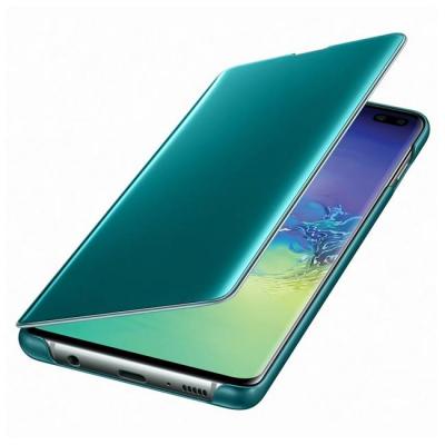 Оригинален калъф за samsung galaxy s10 (clear view cover), зелен, ef-zg973cgegww