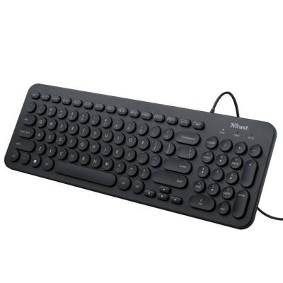 Клавиатура trust muto silent keyboard bg layout, 23284