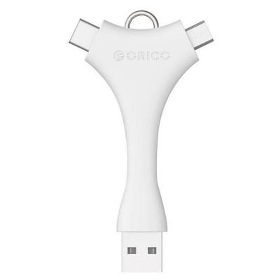 Кабел orico dual port portable sync/charge c1-wh, usb 2.0, usb 3.1 type-c + micro b, бял, c1-wh_vz