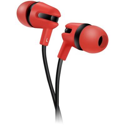 Слушалки canyon stereo earphone with microphone, 1.2m flat cable, red, 22x12x12mm, 0.013kg. cns-cep4r