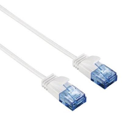 Мрежов кабел hama slim-flexible, cat-6, utp, rj-45 - rj-45, 1.5м, бял, hama-135778