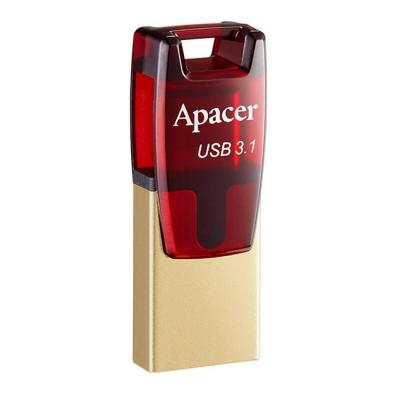 Памет apacer ah180 red 64gb, usb 3.1 type-c dual flash drive, ap64gah180r-1
