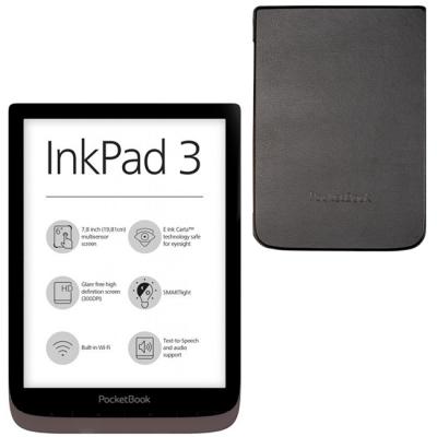 Ebook четец pocketbook inkpad 3 pb740 кафяв, 7.8, pocket-book-pb740калъф за ebook четец pocketbook inkpad 3, черен