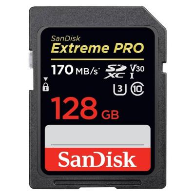 Карта памет sandisk extreme pro, sdhc/sdxc, 128gb class 10, u3, 170 mb, sd-sdxxy-128g-gn4in