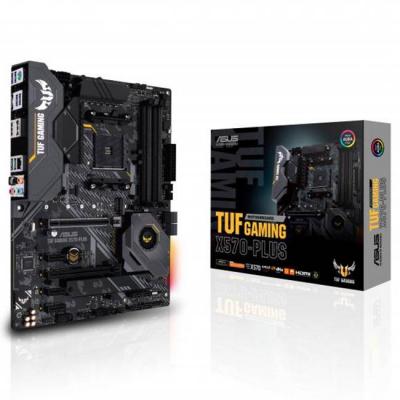 Дънна платка asus tuf gaming x570-plus socket am4, 4xddr4, aura sync, pcie 4.0, asus-mb-tuf-x570-plus-gaming