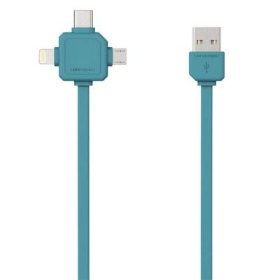 Кабел allocacoc usb cable 9003bl blue, usb тype-c, apple lightning, micro usb, 9003bl/usbc15