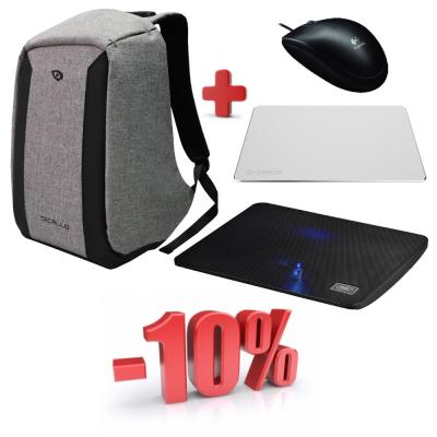 Комплект раница за лаптоп dicallo llb993015sl+мишка b100+подложки orico amp2218+deepcool wind pal mini, rucksack-combo_vz
