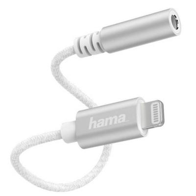 Адаптер hama 187210, lightning мъжко - 3.5 mm аудио жак женско, бял, hama-187210