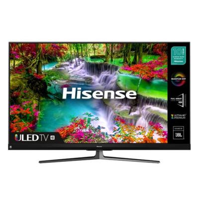 Телевизор hisense u8qf, 55 инча 4k ultra hd (3840x2160), uled, quantum dot, 4k hdr 10+, dolby atmos, dvb-t2/c/s2, 55u8qf