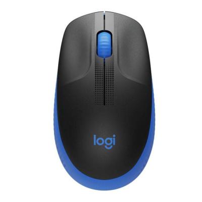 Безжична мишка logitech m190 (full-size wireless mouse), 1000 dpi, black/blue, 910-005907