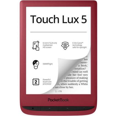Електронен четец pocketbook ebook reader pb628 touch lux 5 ink ruby red, червен