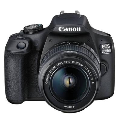 Огледално-рефлексен фотоапарат canon eos 2000d, black + ef-s 18-55mm f/3.5-5.6 is ii + ef 50mm f/1.8 stm, 2728c030aa