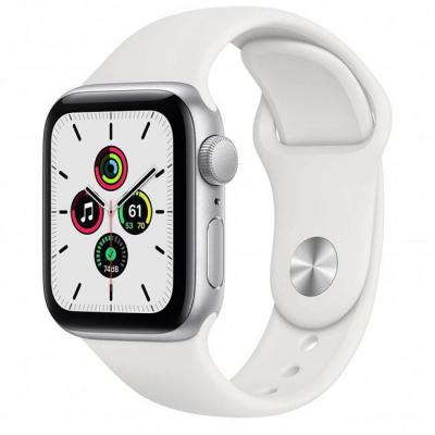 Часовник apple watch se gps, 40mm silver aluminium case with white sport band - regular, mydm2wb/a