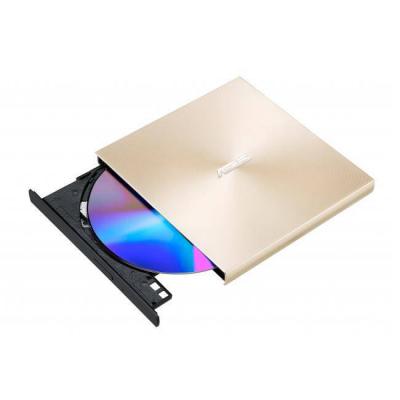 Външно dvd записващо устройство asus zendrive u9m ultra-slim, usb type-c + usb 2.0, dvd-rw-asus-08u9m-u-gld