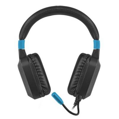 Слушалки fury gaming headset raptor, с кабел, микрофон, черен/син, nfu-1584