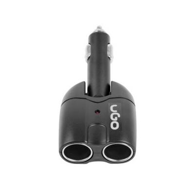 Адаптер ugo car socket adapter x2 12v/24v 100w, 8 a, surge protection, черен, urs-1019
