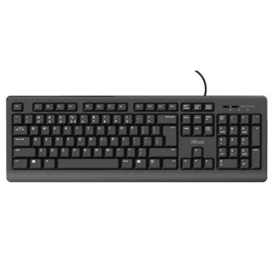 Клавиатура trust primo keyboard bg layout, жична, usb, черна, 24343