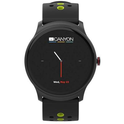 Смарт часовник canyon oregano sw-81, 1.3 инча, водоустойчив, черно/зелено, cns-sw81bg