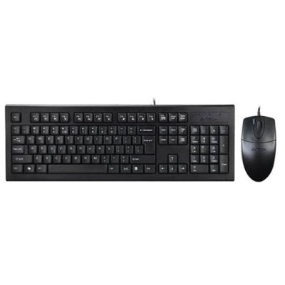 Комплект клавиатура и мишка a4 kr-8520d desktop, жични, usb, черни
