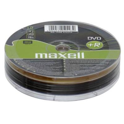Dvd+r maxell, 4.7 гб, 16x, 10 бр., в целофан, ml-ddvd-plus-r4.7-10shr