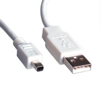 Usb 2.0 кабел roline тип a (мъжко) към mitsumi mini, 1.8м, бял, 11.99.8618_vz