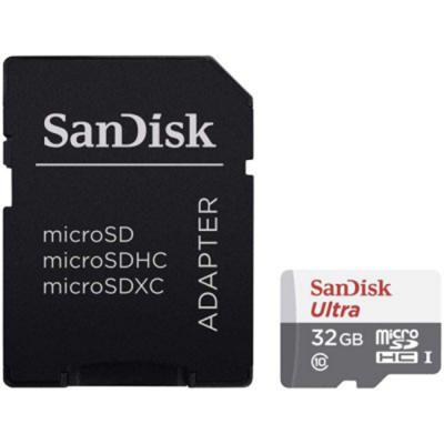 Карта памет sandisk ultra light microsdhc, 32 gb, sd адаптер, 100 mb/s class 10, uhs-i, sdsqunr-032g-gn3ma