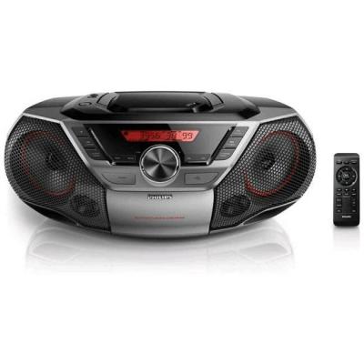 Cd радиокасетофон philips soundmachine az700t, bluetooth, nfc, usb, 12 w, mp3, fm, дистанционно управление, черен / сребрист, az700t/12