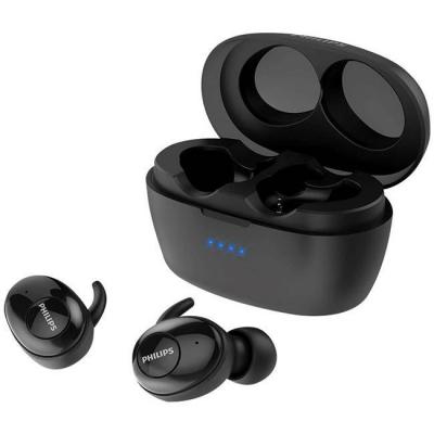 Безжични bluetooth слушалки philips upbeat bluetooth 5.0, in-ear earbuds, ipx4, 20 - 20 000 hz, 90 db, микрофон, черни, tat3215bk/00