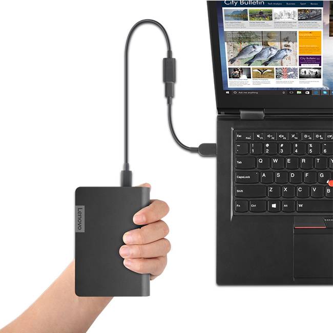 Зарядно за лаптоп lenovo, usb c, laptop power bank, 14000mahww, черно