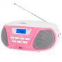 Аудио микросистема aiwa bbtu300pk bluetooth cd am fm mp3 плейър бяло розово, bbtu-300pk