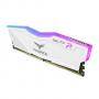 Памет team group t-force delta rgb ddr4, 8gb 3000 mhz, cl16-18-18-36, 1.35v, бяла, team-ram-4-w-8gb-3000
