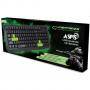 Геймърска клавиатура esperanza aspis green, ергономична форма, uv устойчива на надраскване технология, черен/зелен, egk102