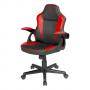 Геймърски стол deltaco dc120, регулируема височина, ергономичен, класически дизайн с еко кожа, черен/червен, gam-130-br