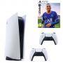 Конзола sony playstation 5, ssd 825gb, nvme ssd slot, 16gb gddr6 256-bit, amd zen 2 cores 3.5ghz с 8 ядра, бялa + игра fifa 22 (ps5) и джойстик sony p
