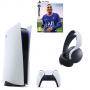 Конзола sony playstation 5, ssd 825gb, nvme ssd slot, 16gb gddr6 256-bit, amd zen 2 cores 3.5ghz с 8 ядра, бял + игра fifa 22 (ps5) + слушалки wireles
