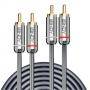 Аудио кабел lindy lny-35348 :: 2 x rca, male, cromo line, 5 м, сив, lny-35348
