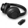 Безжични tv/pc слушалки philips, bluetooth 5.1, usb, 40 мм говорители, 118 db,  20 - 20 000 hz, микрофон, до 10 м обхват, черни, tah6206bk/00