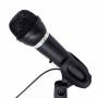 Кондензаторен микрофон gembird mic-d-04, жичен, 3.5 мм trs, 20 hz - 20 khz, - 58 +/- 3 db, 1.3 м кабел, със стойка, черен, mic-d-04